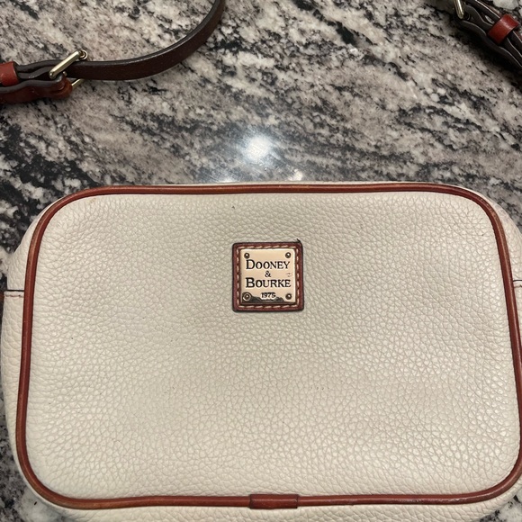 Dooney & Bourke Handbags - Dooney & Bourke Cream Pebble Leather Crossbody Bag
